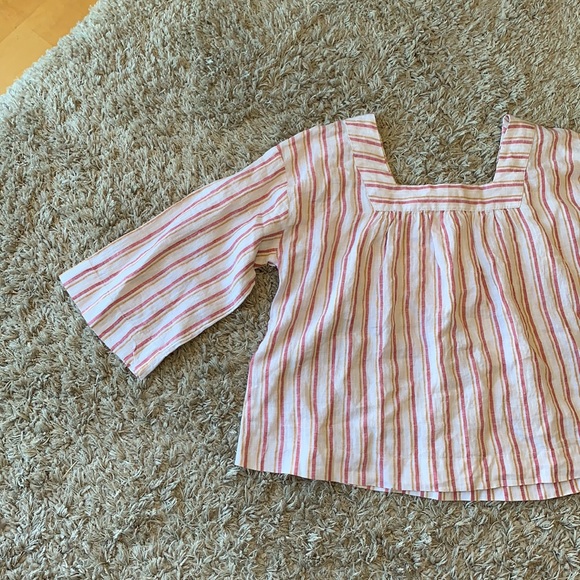 RACHEL ZOE 100% Linen Striped Top - Picture 12 of 14